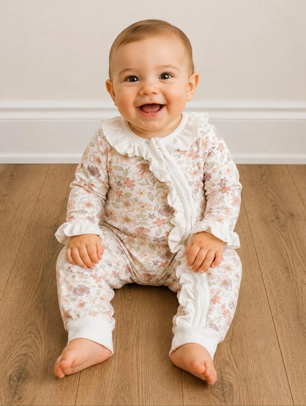 9m Girls Floral Romper pjs